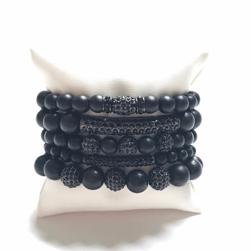 Shop Black Bead Pave Bracelet!